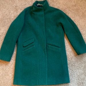 J Crew teal Cocoon Coat. 4 petite.  Only worn a few times. Wool blend.
